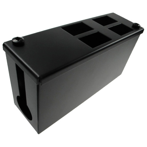 CMW Ltd | 4 Way Forward Facing Cat6a POD / GOP Box 100mm Deep 32mm Entry- Black- Each