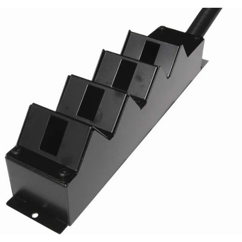 CMW Ltd | 4 Way Angled Cat6a POD / GOP Box 100mm Deep 32mm Entry- Black- Each