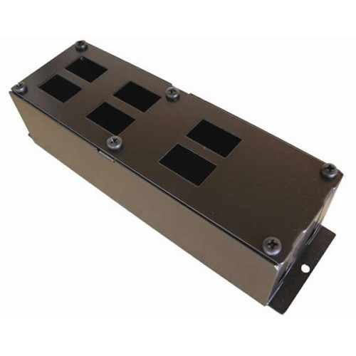 CMW Ltd | 6 Way Forward Facing Cat6a POD / GOP Box 75mm Deep 2x25mm Entry- Black- Each