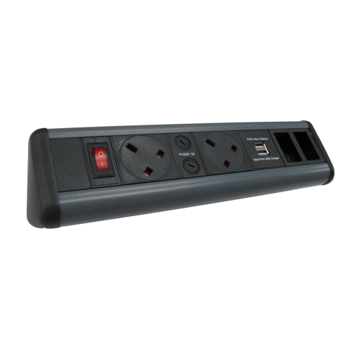 CMW Ltd Desk Cable Management | 2 Power, 2 USB, 2 x 6C Data Desktop Unit