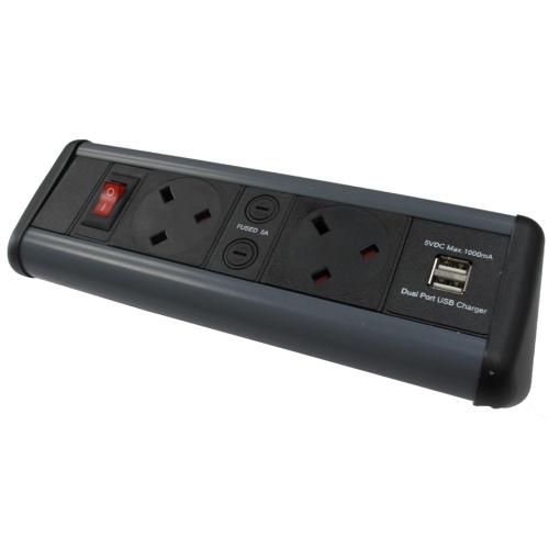 CMW Ltd Desk Cable Management | 2 Power, 2 x USB Desktop Unit