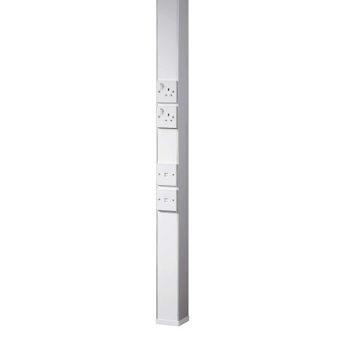 CMW Ltd | White Power Pole with 6 outlet boxes