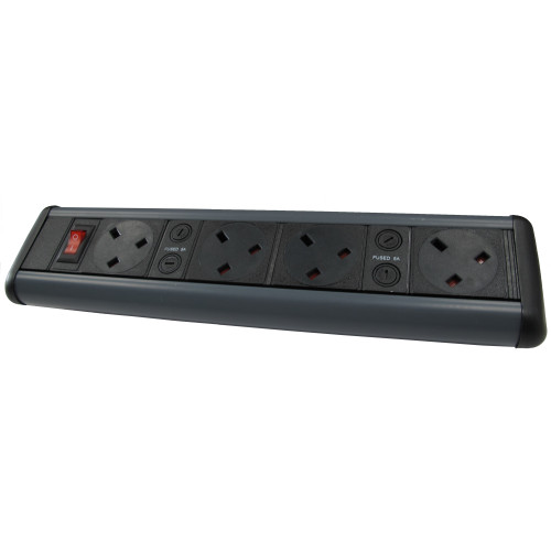 CMW Ltd Desk Cable Management | 4 Way Power Only Desktop Unit