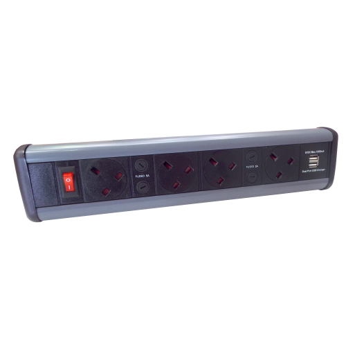 CMW Ltd Desk Cable Management | 4 Power, 2 x USB Desktop Unit