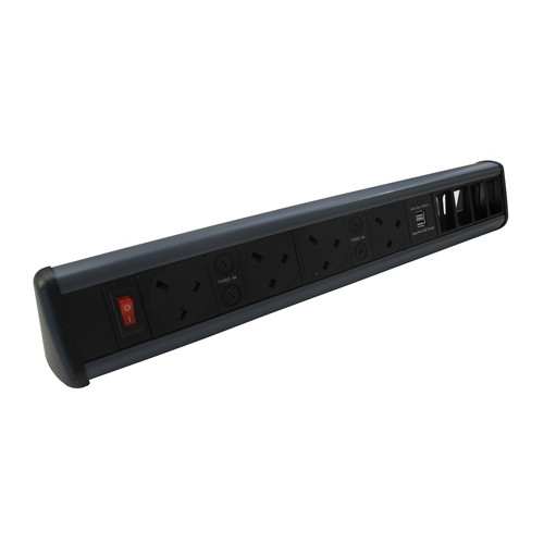 CMW Ltd Desk Cable Management | 4 Power, 2 USB, 4 x 6C Data Desktop Unit