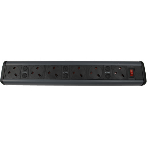 CMW Ltd Desk Cable Management | 6 Way Power Only Desktop Unit