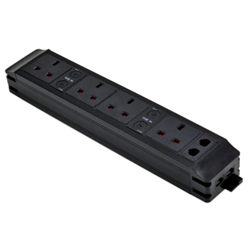 4 Power and 2 Cat6 Data Outlets Power Unit