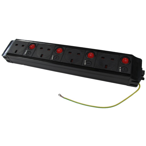 CMW Ltd | CR Power Pack Under Desk Modular Power Unit 4 x 13A UK Power with 4 Switches Black