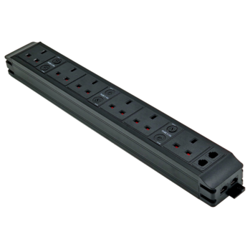 6 Power and 2 Cat6 Data Outlets Power Unit