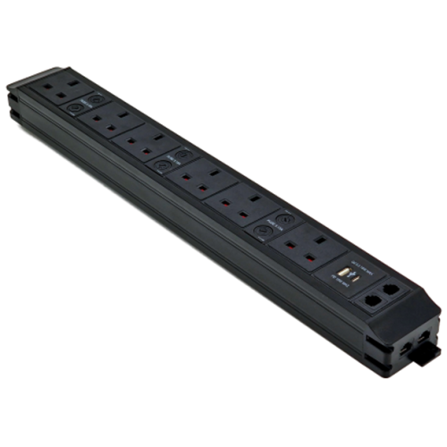 6 Power, 2 Cat6 Data Outlets, Dual A & C USB Power Unit