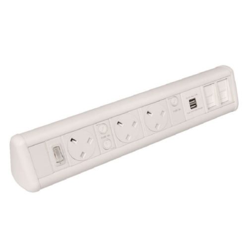 CMW Ltd | White 3 Power 1 x Dual USB 2 x Cat6 Coupler