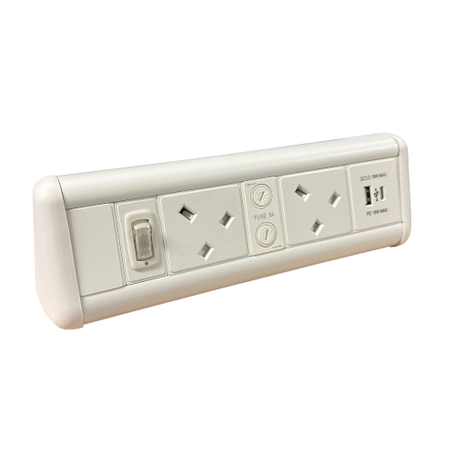 White Desk Unit 2 x Power and USB A & C (each)