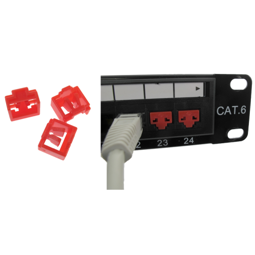 TUK Ltd XPBR25{ | Red RJ45 Port Block Inserts (Pack of 25)