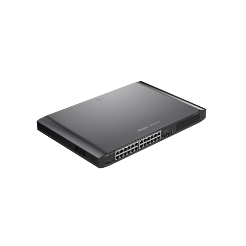 Ruijie Reyee RG-ES226GC-P 26-Port Gigabit Smart POE Switch, 24 Gigabit RJ45 POE/POE+ Ports, 2 SFP Slots, 370W PoE power budget,19-inch Rack-mountable Steel Case