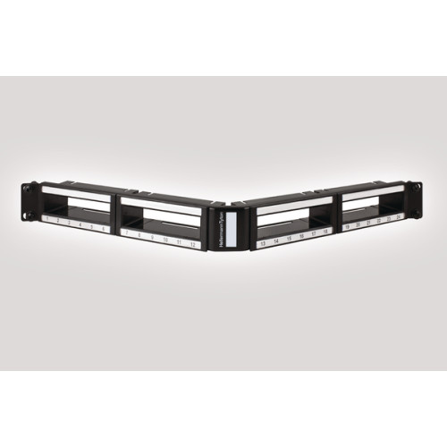 HellermannTyton RNA6UXX-PE1UCN Angled RapidNet Panel UTP 6 Port Cassette 1U with Cage Nut fixings