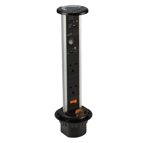 CMW Ltd Desk Cable Management | Vertical Desk Unit with USB & Speaker