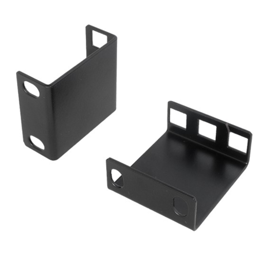 1U 50mm Deep Steel Recess Brackets Black - Pair