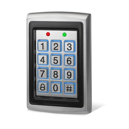 12Vdc weatherproof illuminated digital keypad and proximity reader. LED indicators. Vandal resistant