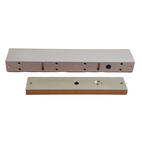 Slim, compact design lock monitored maglock. 12/24Vdc. 275kg/600lb holding force. Silver anodised aluminium finish
