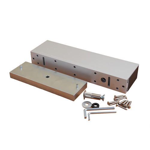 Standard unmonitored maglock 12/24Vdc. 545kg/1200lb holding force. Silver anodised aluminium finish