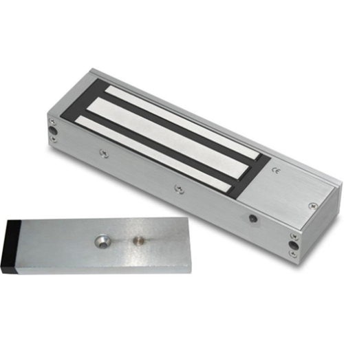 Standard lock and door status monitored maglock. 12/24Vdc. 275kg/600lb holding force. Silver anodised aluminium finish