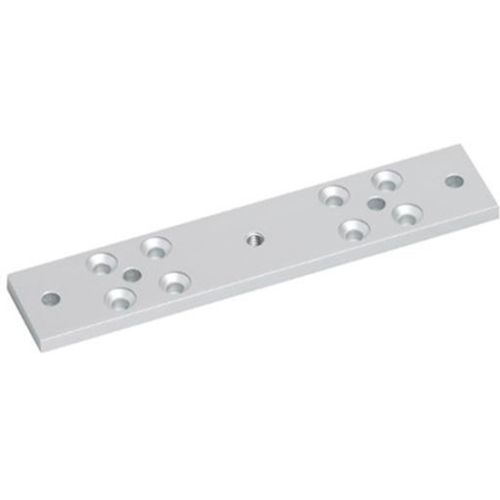 Armature surface mounting plate for slim size EM maglock. Silver anodised aluminium finish