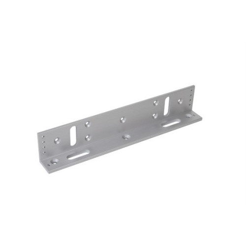 Fully adjustable L bracket for slim size EM fire rated maglock. Silver anodised aluminium finish