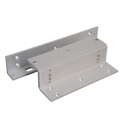 Fully adjustable Z & L bracket for slim size EM fire rated maglock. Silver anodised aluminium finish