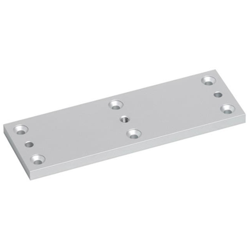 Armature surface mounting plate for standard size EM maglock. Silver anodised aluminium finish