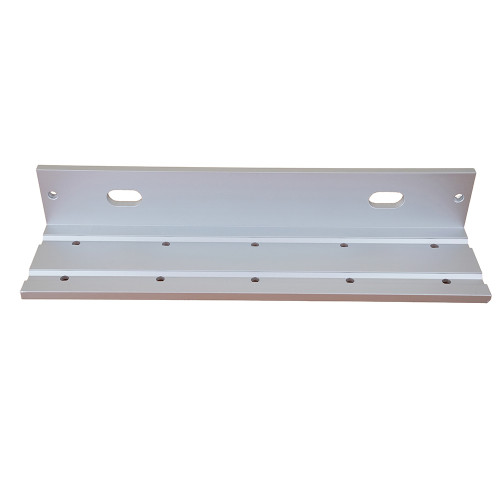 Fully adjustable Z & L bracket for standard size EM maglock. Silver anodised aluminium finish