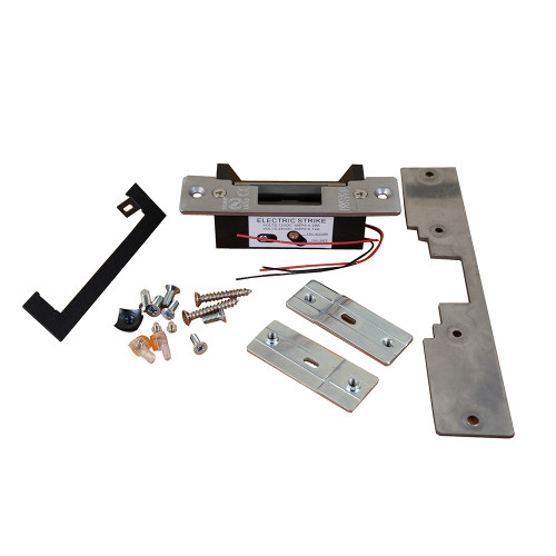 Universal ANSI style electric release/strike. 12/24Vdc. Includes long & short faceplate.