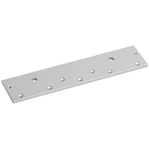 Extended top plate for standard EM maglock. Allows optimum fixing position.Silver anodised aluminium finish