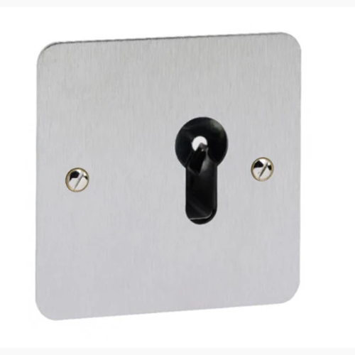 Stainless steel euro profile key switch flush mount. momentary action. Cylinder not included