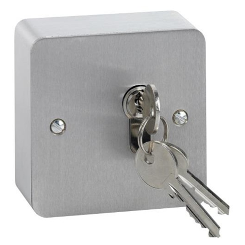 Stainless steel euro profile key switch surface mount. maintained action. Cylinder not included