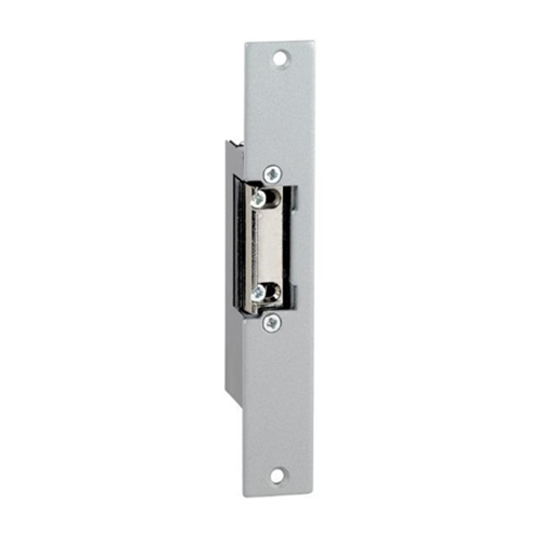12Vdc euro style mortice monitored electric release/strike. Fail safe. Fixed jaw. Includes long faceplate