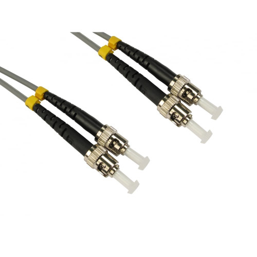 CMW Ltd Fibreoptic Patch Lead | 3m ST-ST OM1 62.5/125um - 3mm duplex patchcord GREY