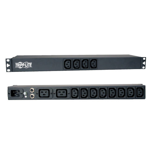 Tripp Lite PDU12IEC 1.6/3.8kW Single-Phase 100&acirc;240V Basic PDU, 14 Outlets (12 C13 & 2 C19), C20 16A Input, 1U Rack-Mount | CMW Ltd