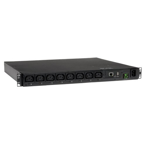 Tripp Lite PDUMH15HVNET 2.3-2.9kW Single-Phase Switched PDU with LX Platform network interface, 200-240V (8 C13), C14, 200-240V Input, 6.5ft Cord, 1U Rack-Mount, TAA | CMW Ltd