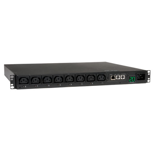 Tripp Lite PDUMH20HVNET 3.3-3.8kW Single-Phase Switched PDU, LX Platform Interface, 208/220/230/240V Outlets (8 C13), C20 / L6-20P input, 8ft Cord, 1U Rack-Mount, TAA | CMW Ltd