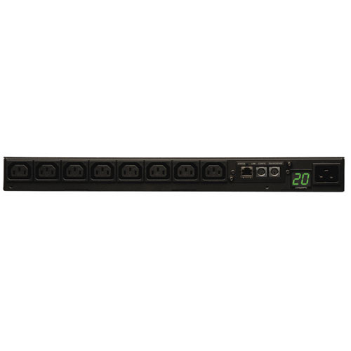 Tripp Lite PDUMNH20HV 3.2-3.8kW Single-Phase Monitored PDU, 208/220/230/240V Outlets (8-C13), C20/L6-20P Adapter, 8ft Cord, 1U Rack-Mount; TAA Compliant | CMW Ltd