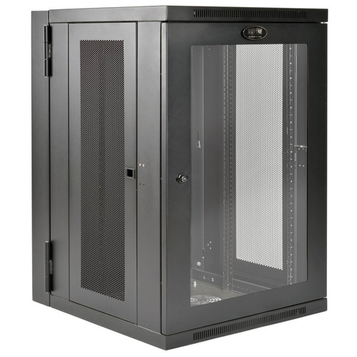 Tripp Lite SRW18USDPG SmartRack 18U UPS-Depth Wall-Mount Rack Enclosure Cabinet with Clear Acrylic Window, Hinged Back | CMW Ltd