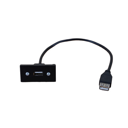 CR Desk Cable Management EURO 50x25 Black USB Cable Assembly 150mm Matrix