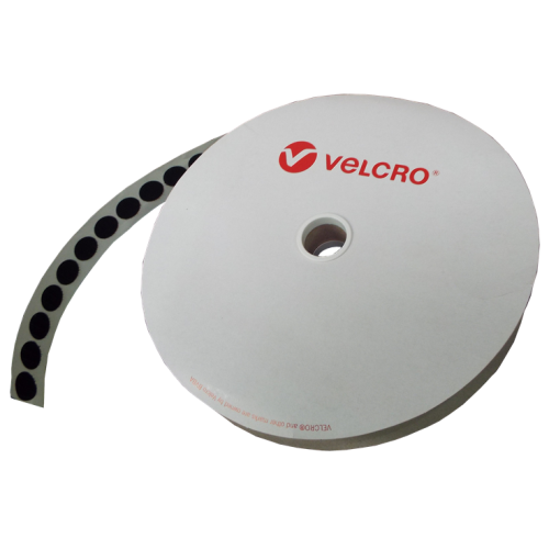 Velcro E20102233011425 | LOOP - Black 22mm Diameter Coin ( Roll of 1,550 ) (25m roll)