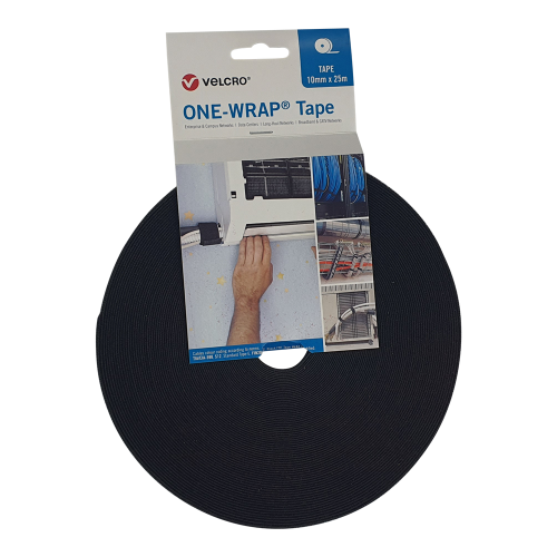 Velcro VEL-OW64101 | Black 10mm Wide VELCRO® Brand ONE-WRAP® Tape (25m roll)