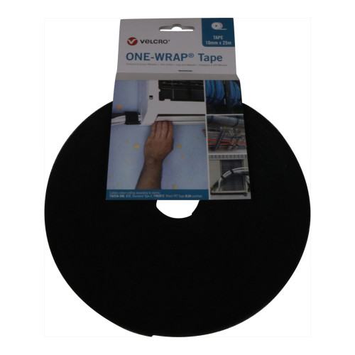 Velcro VEL-OW64102 | FR Black 10mm Wide VELCRO® Brand ONE-WRAP® Tape (25m roll)