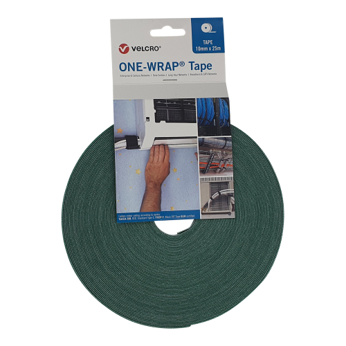 Velcro VEL-OW64106 | Green 10mm Wide VELCRO&Acirc;&reg; Brand ONE-WRAP&Acirc;&reg; Tape (25m roll)