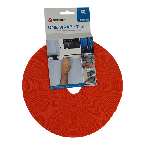 Velcro VEL-OW64111 | Orange 10mm Wide VELCRO&Acirc;&reg; Brand Continuous Tape (25m roll)