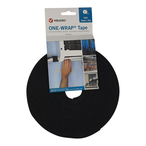 Velcro VEL-OW64127 | Black 16mm Wide VELCRO&Acirc;&reg; Brand ONE-WRAP&Acirc;&reg; Tape (25m roll)