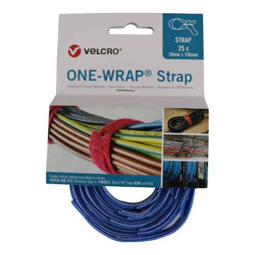 Velcro VEL-OW64403 | Royal Blue 150mm 20mm VELCRO&Acirc;&reg; Brand ONE-WRAP&Acirc;&reg; Cable Ties (Reel / 25)