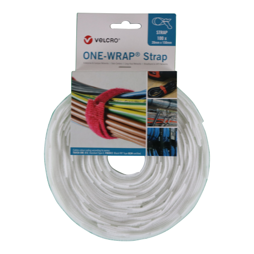 Velcro VEL-OW64426 | White 150mm x 20mm VELCRO&Acirc;&reg; Brand ONE-WRAP&Acirc;&reg; Cable Ties (Roll/100)